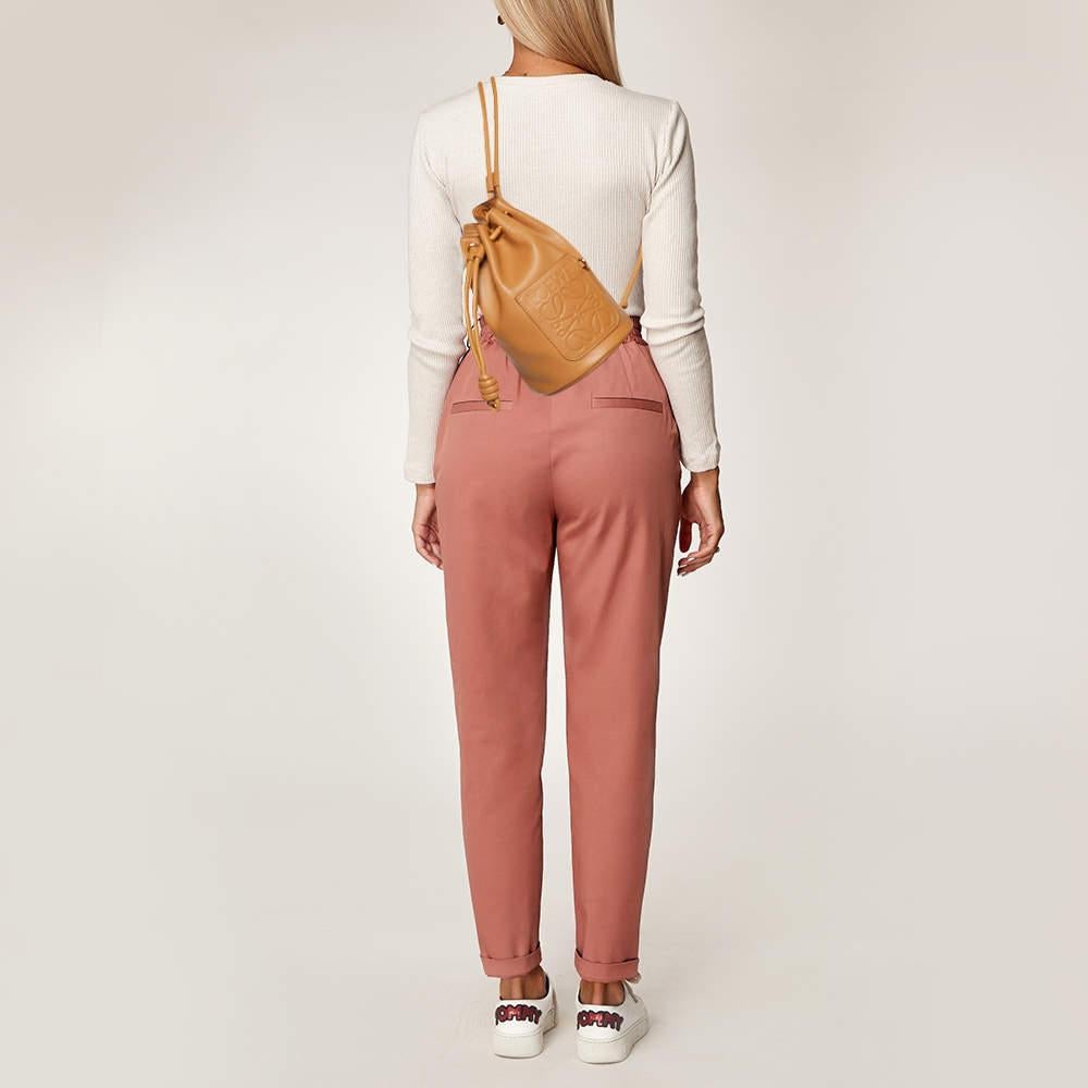 Women's Loewe Tan Leather Small Sailor Drawstring Bag