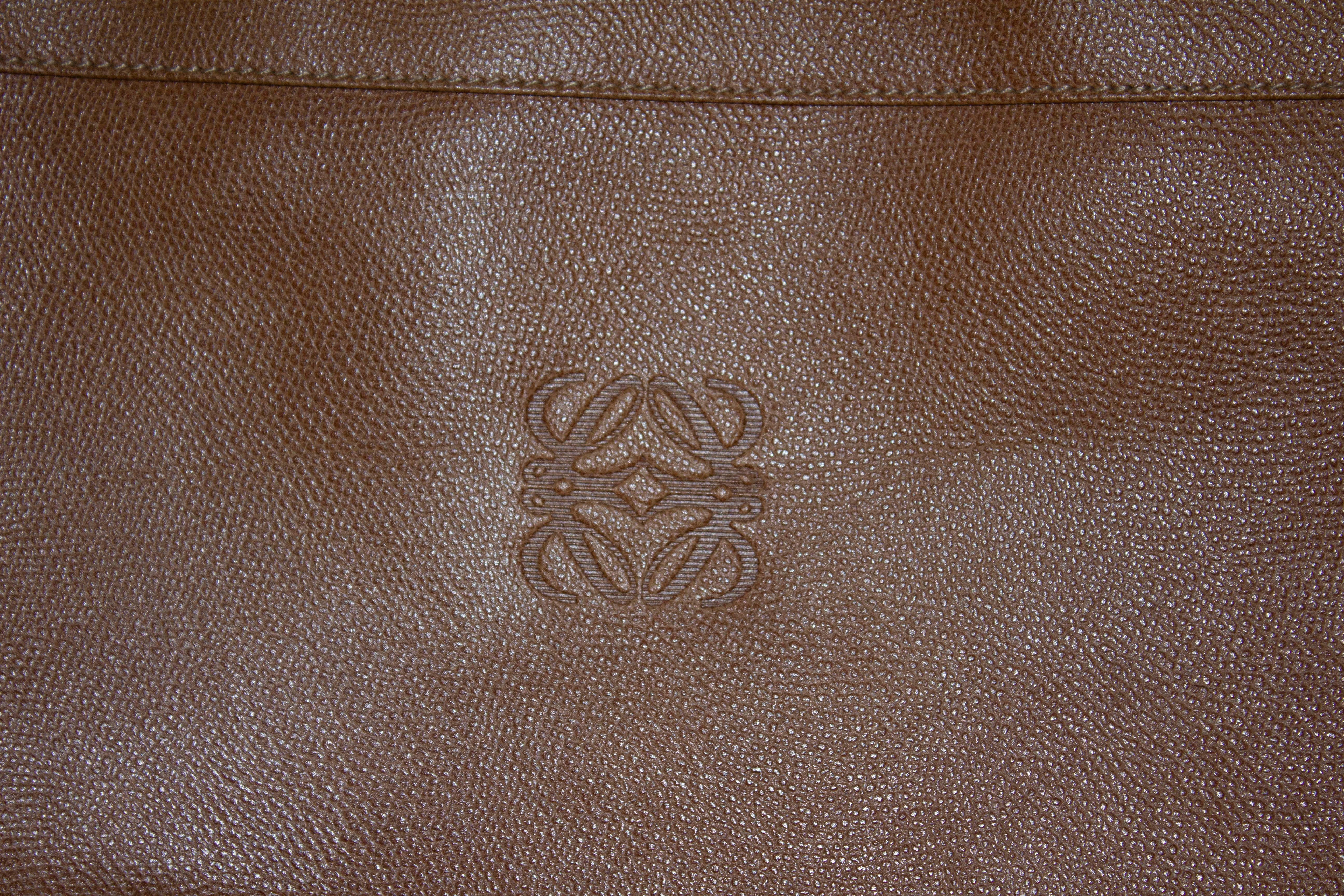 Brown Loewe Tan Leather Tote Bag For Sale