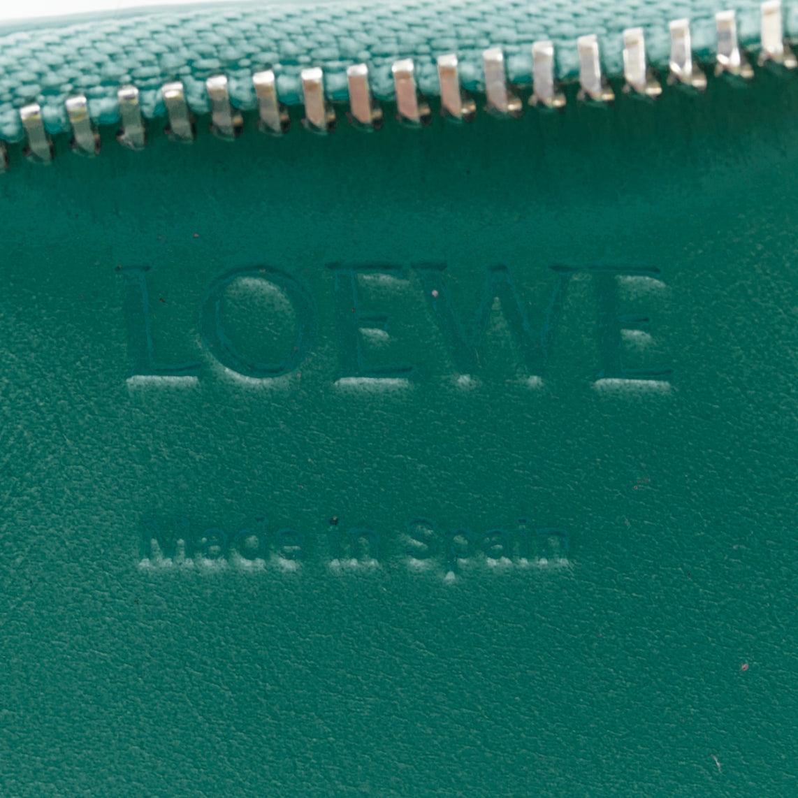 LOEWE teal blue leather hippo anagram pine charm logo zip holder For Sale 3