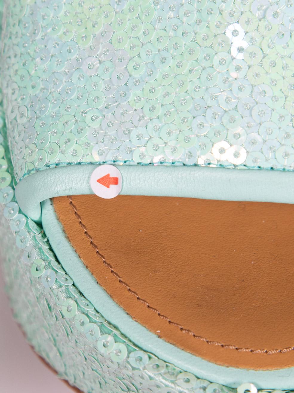 Loewe Turquoise Paula´s Ibiza Sequin Mules Size IT 37 1