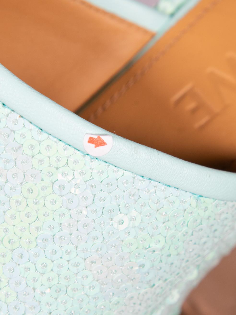Loewe Turquoise Paula´s Ibiza Sequin Mules Size IT 37 4