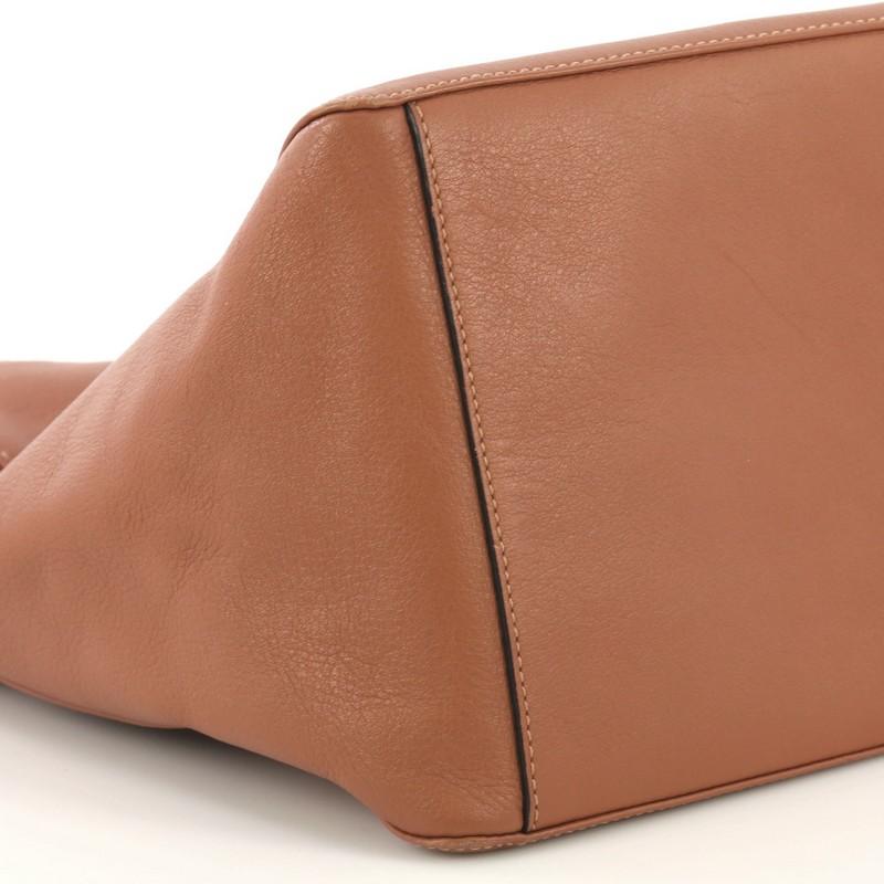 Brown Loewe V Bucket Bag Leather