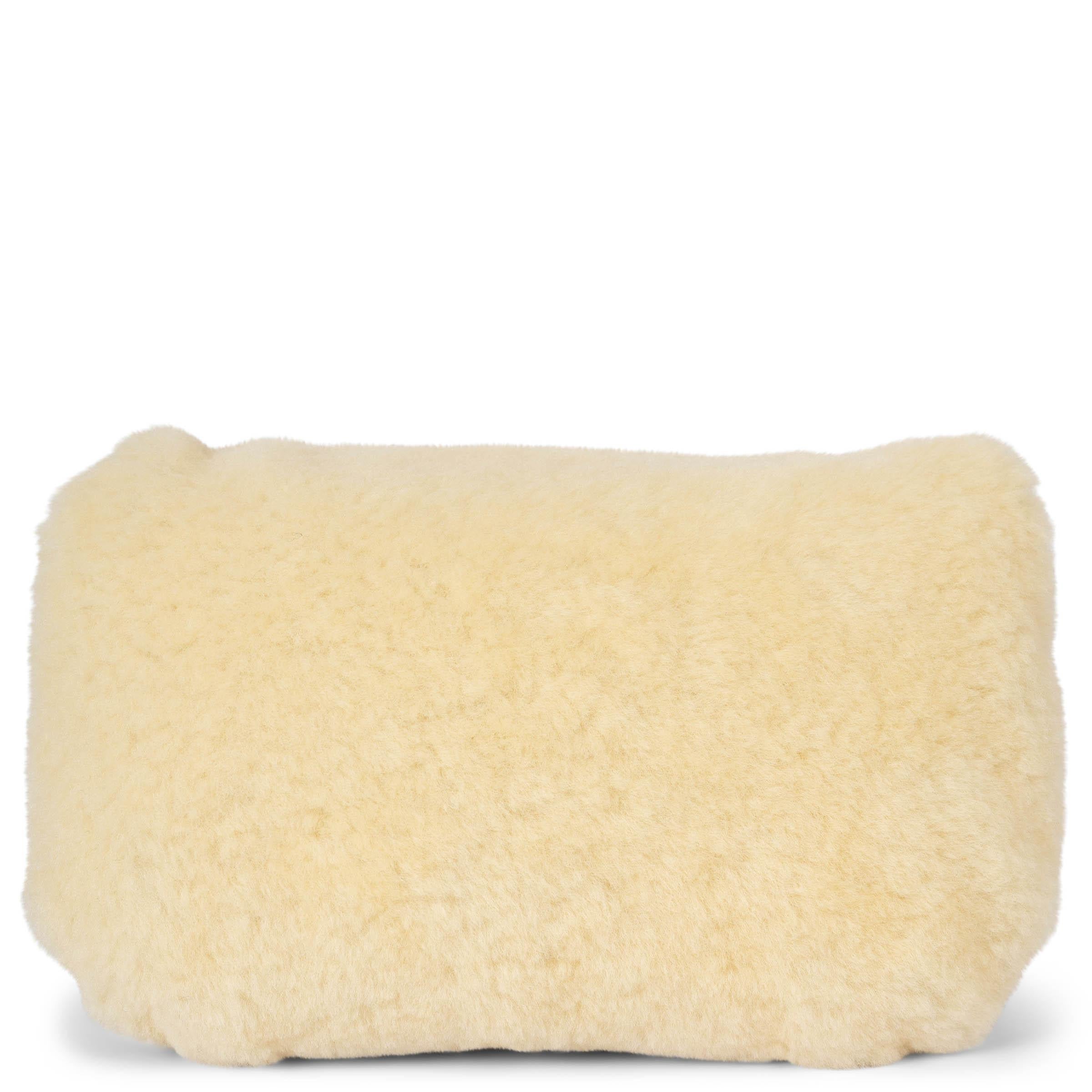 Beige LOEWE vanilla 2023 GOYA MINI SHEARLING PUFFER Bag