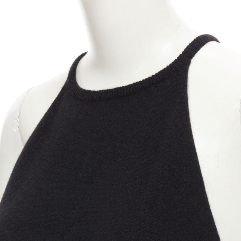 LOEWE Vintage 100% cashmere black knit racer back vest top S 2