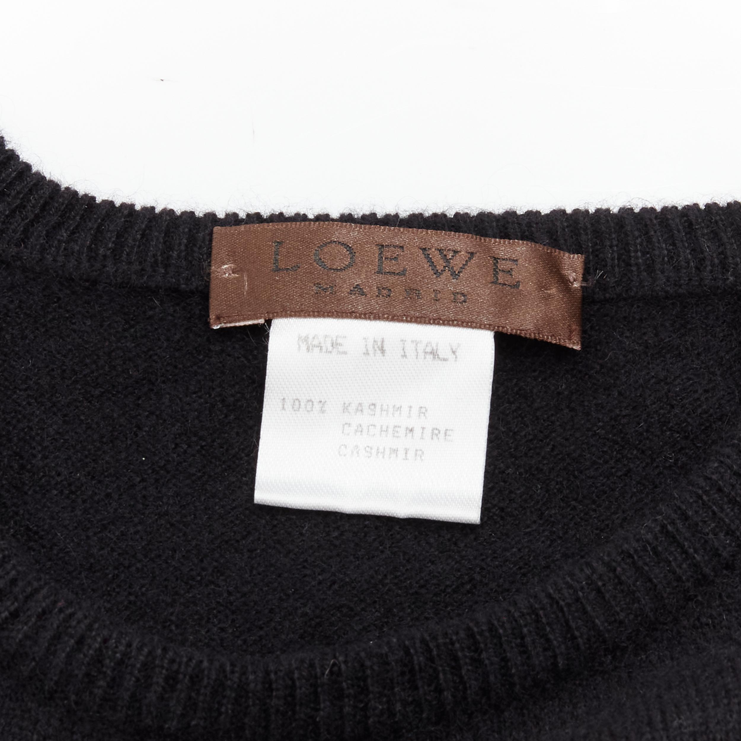 Women's LOEWE Vintage 100% cashmere black knit racer back vest top S