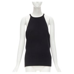 LOEWE Vintage 100% cashmere black knit racer back vest top S