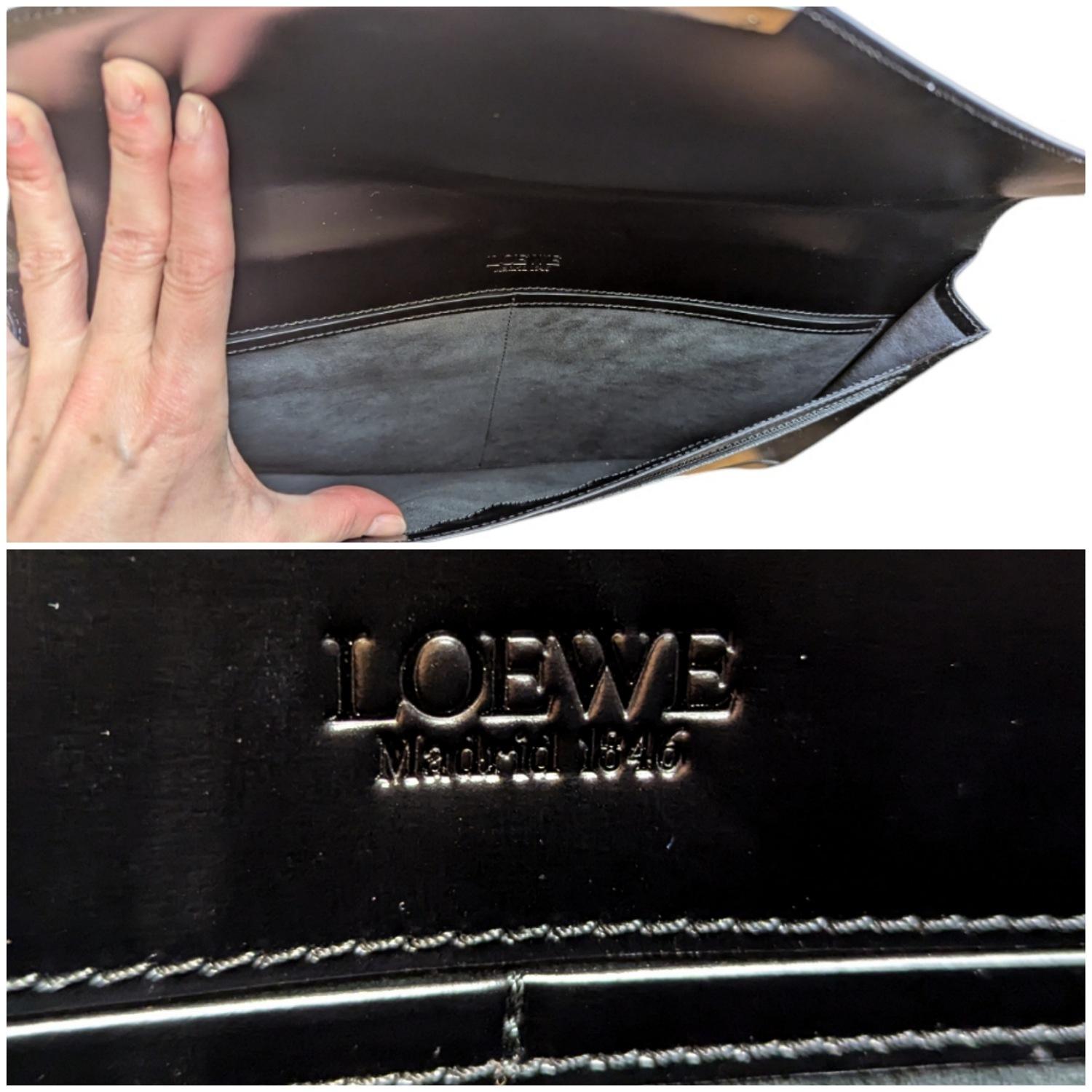 Loewe Vintage Black Anagram Embossed Envelope Portfolio 3