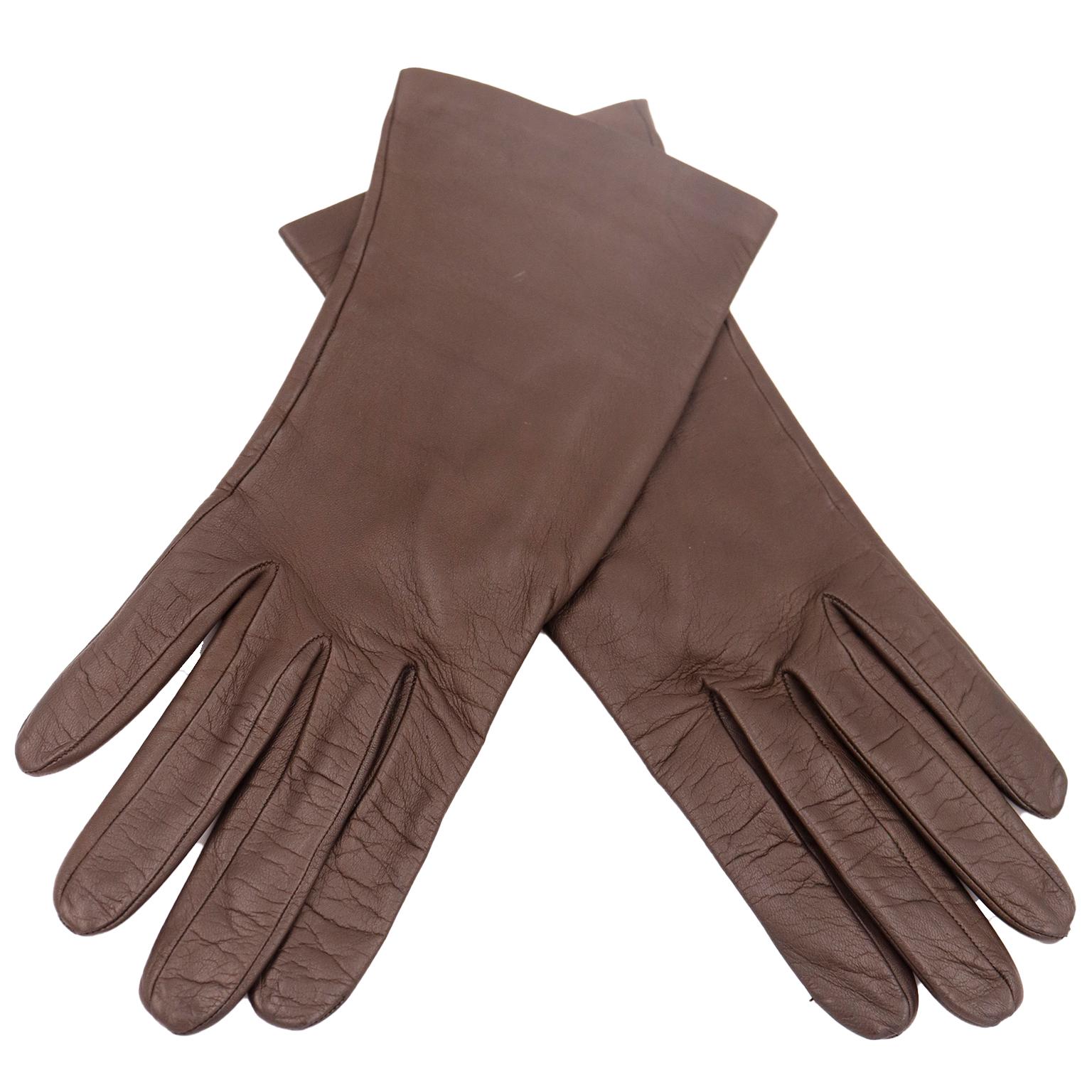 These lovely vintage gloves from Loewe are in a rich brown leather and are lined in a super luxurious cream silk. Vintage gloves make  really great, sustainable gifts and these were hardly ever worn. 
 These gloves came from an estate we acquired