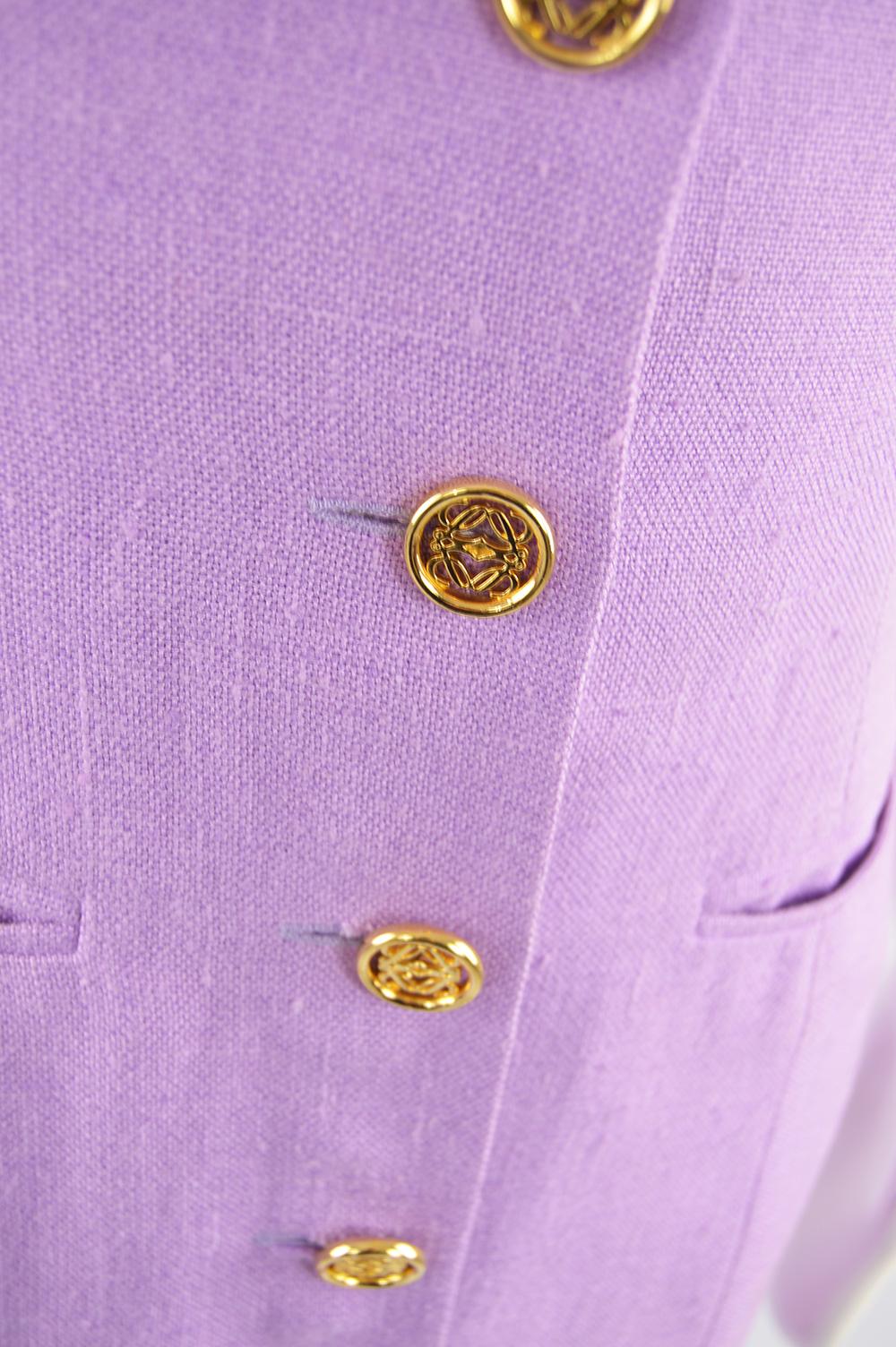 lavender linen suit