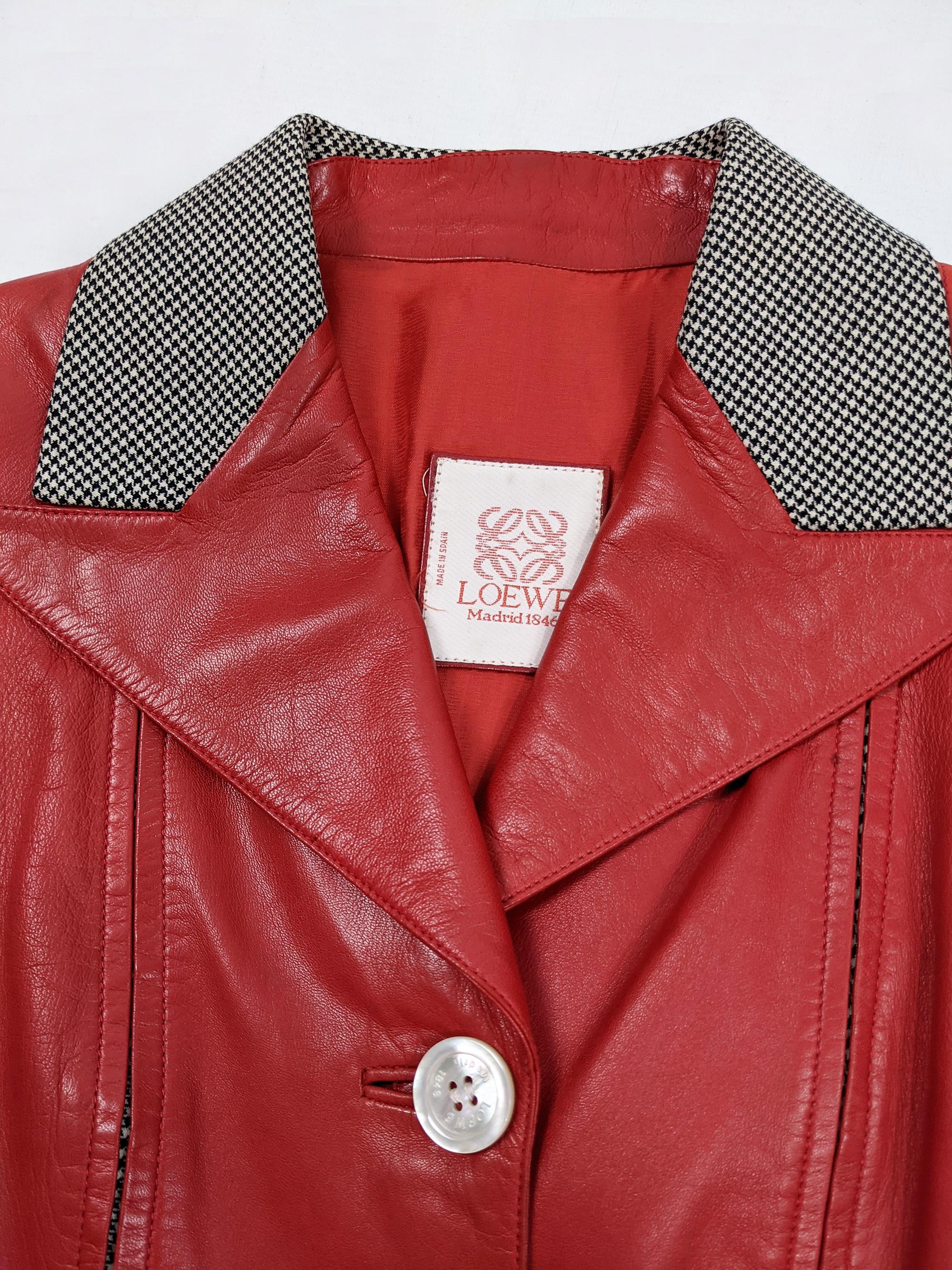 Loewe Vintage Red Leather Womens Jacket 1