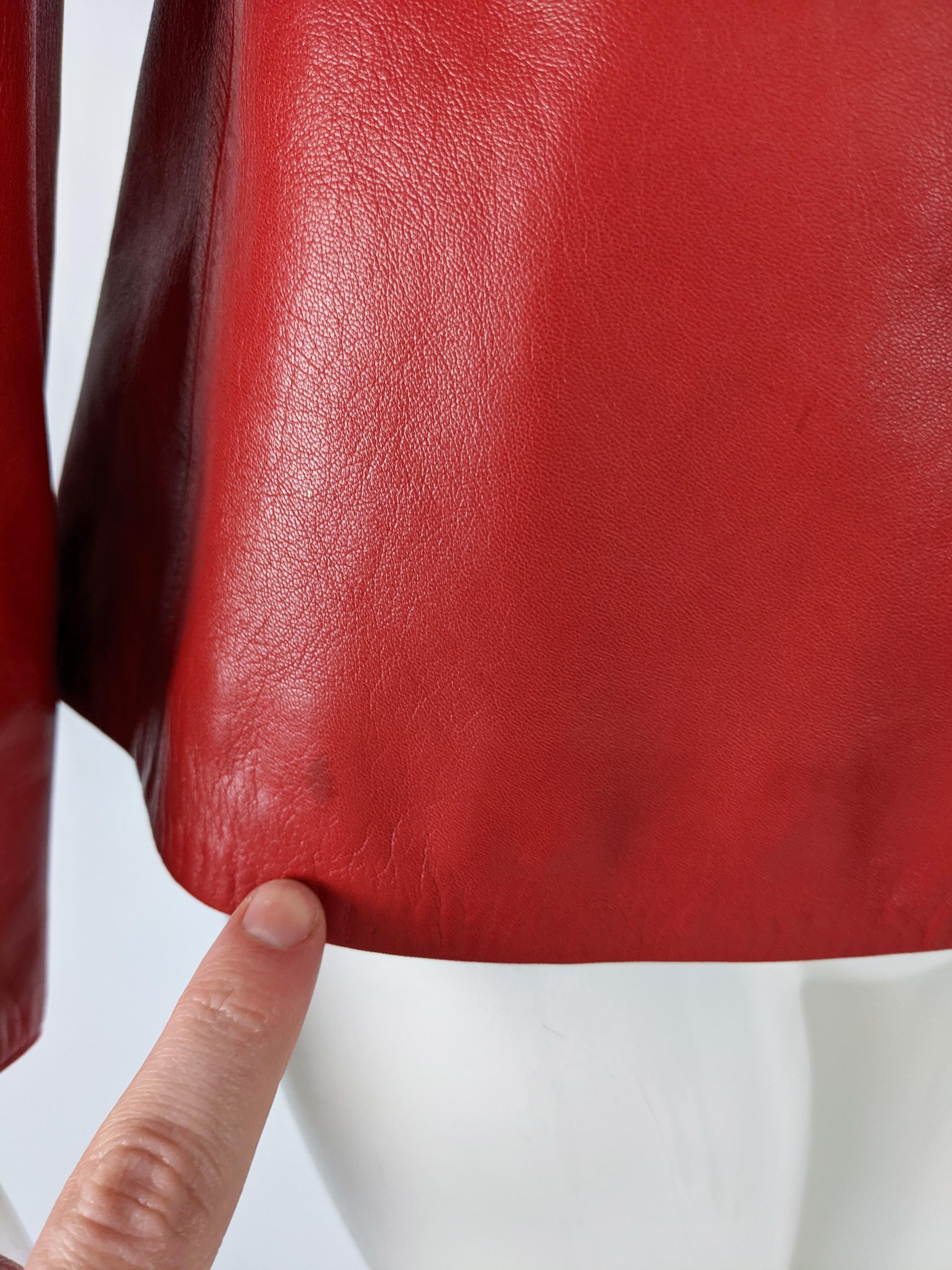 Loewe Vintage Red Leather Womens Jacket 2