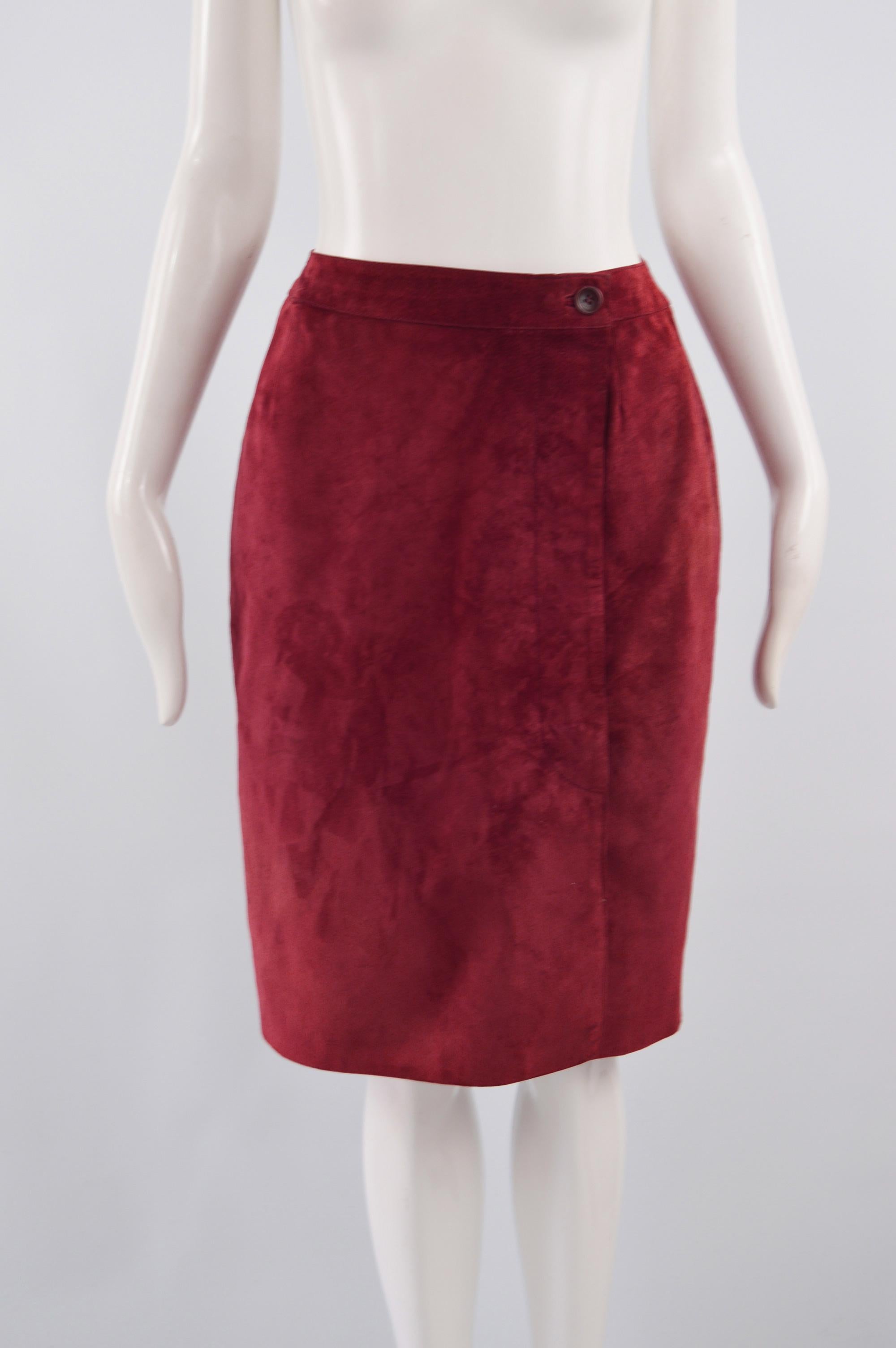 red velvet pencil skirt