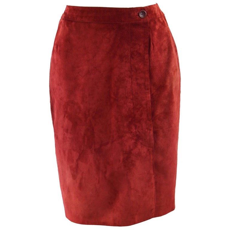 Chaps En Cuir Daim Rouge Vintage Années 1940-1960 - Pour Adulte - Occasion - Beaux Détails