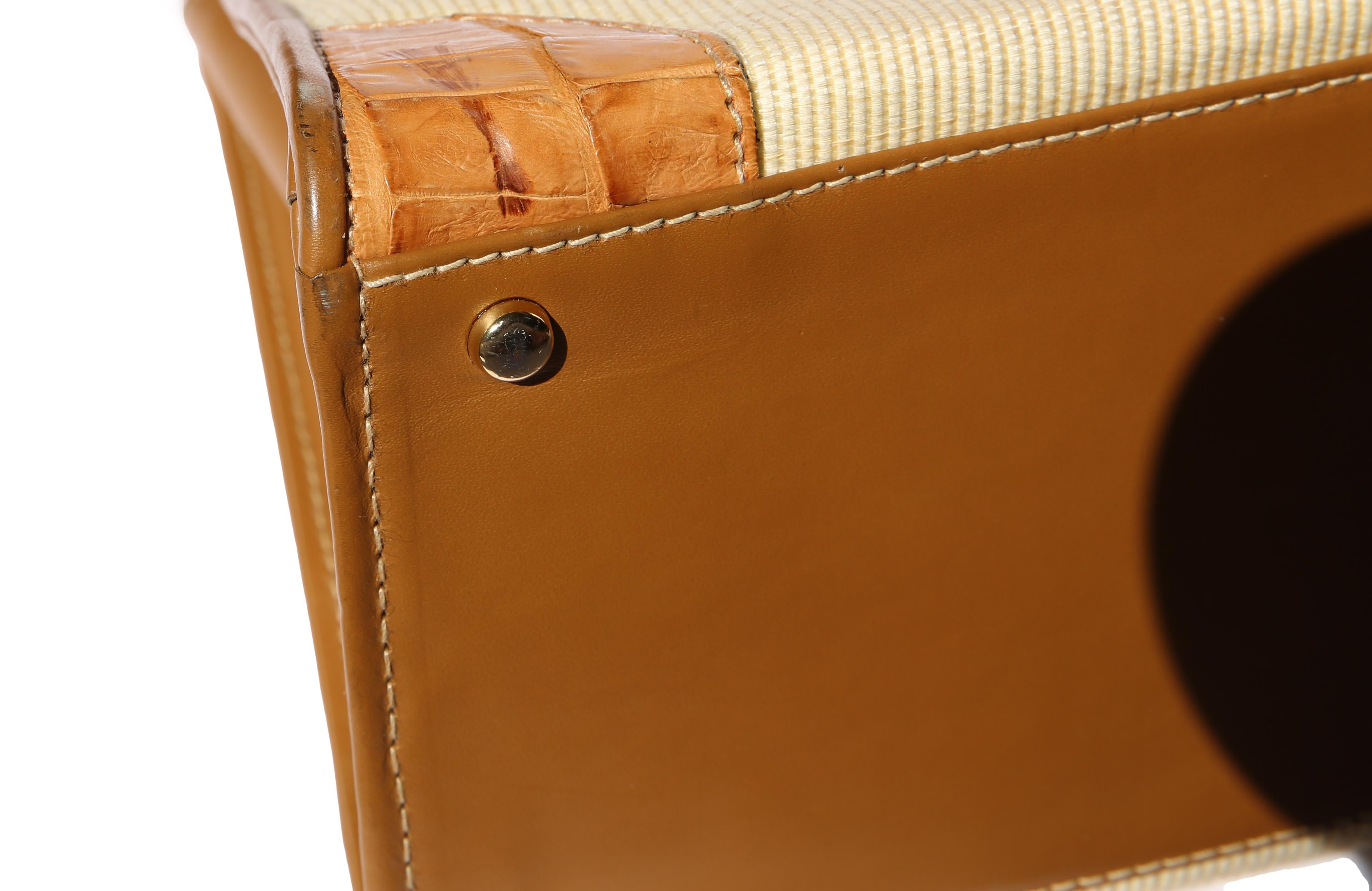 Loewe vintage trapezoidal ivory woven leather top handle satchel shoulder bag 9