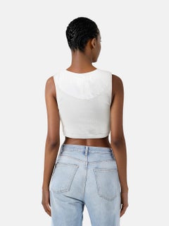 Loewe White Anagram Cropped Vest Top Size L