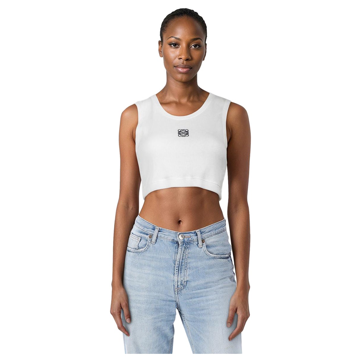Loewe White Anagram Cropped Vest Top Size L