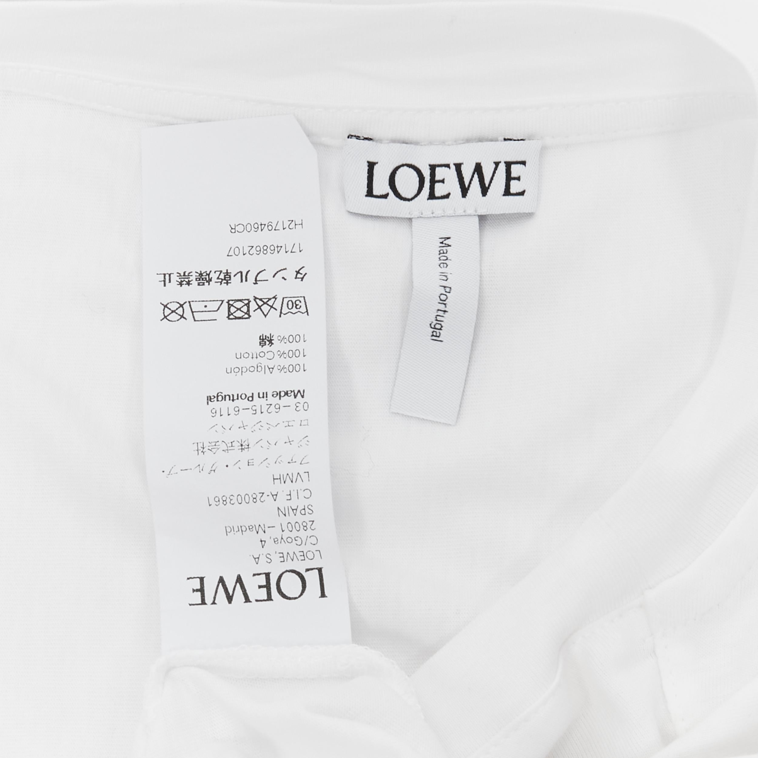 LOEWE white cotton 4 sleeves crew neck oversized t-shirt XL 3