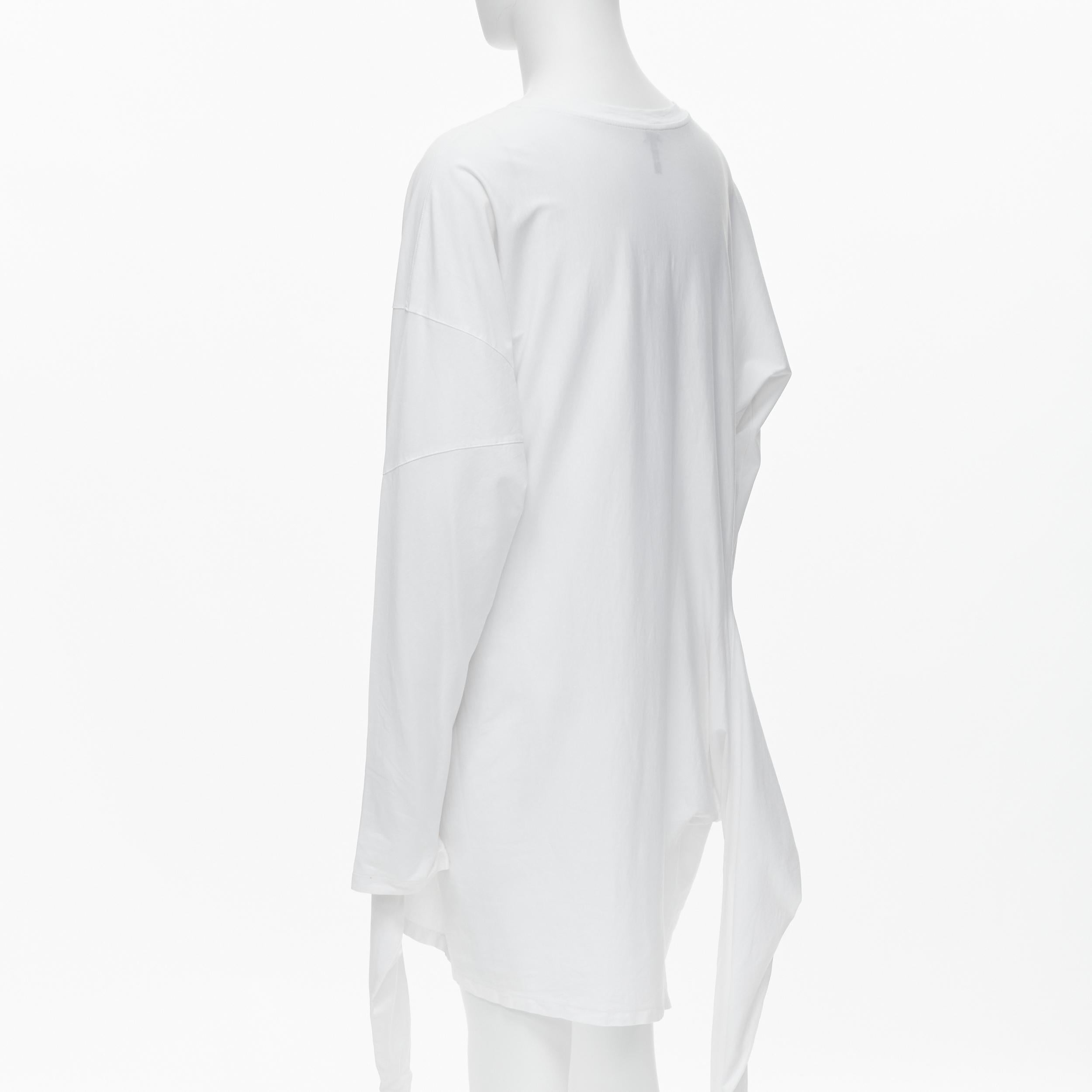 Gray LOEWE white cotton 4 sleeves crew neck oversized t-shirt XL