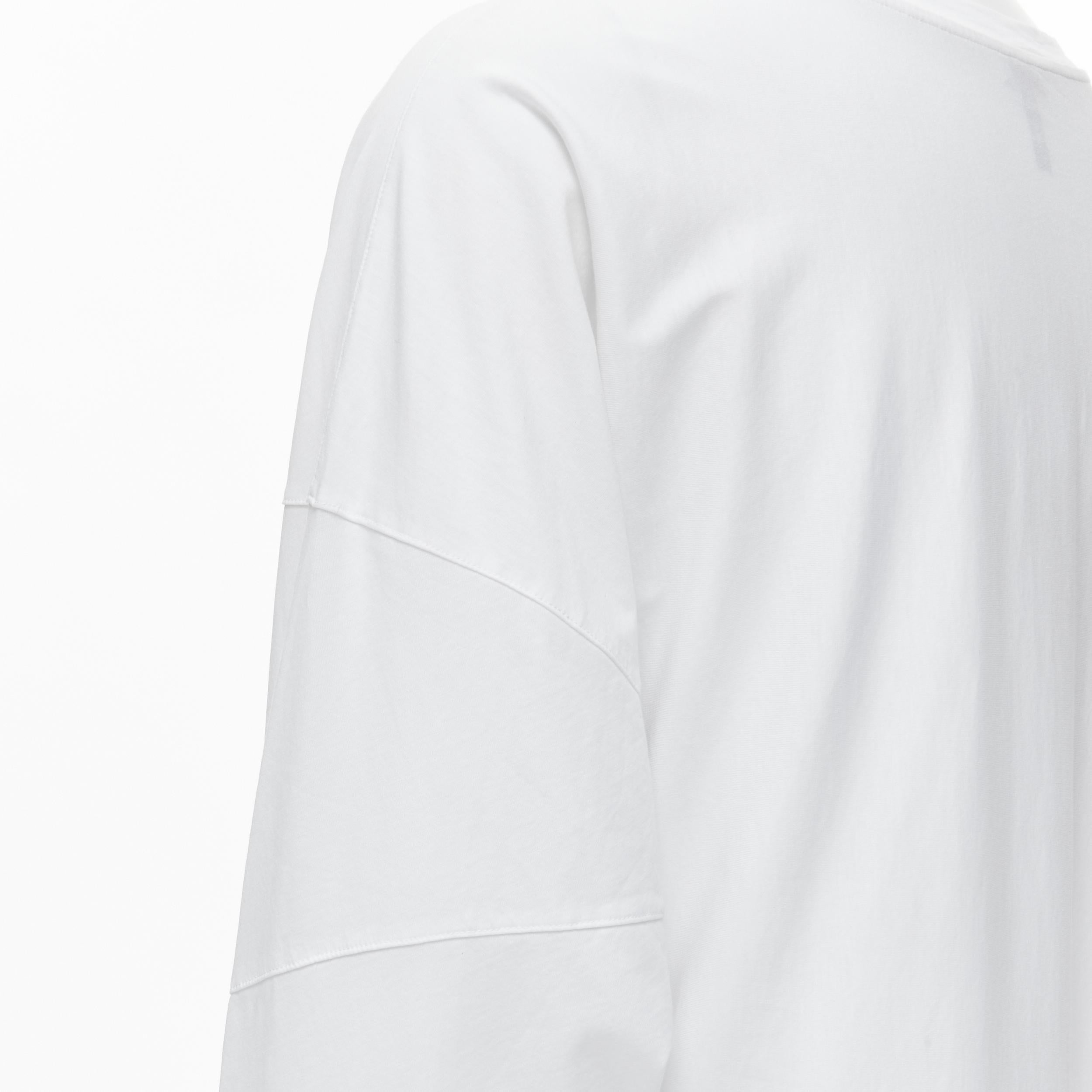 Women's LOEWE white cotton 4 sleeves crew neck oversized t-shirt XL
