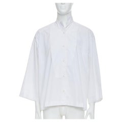 LOEWE chemise boxy à manches courtes et col asymétrique en coton blanc S