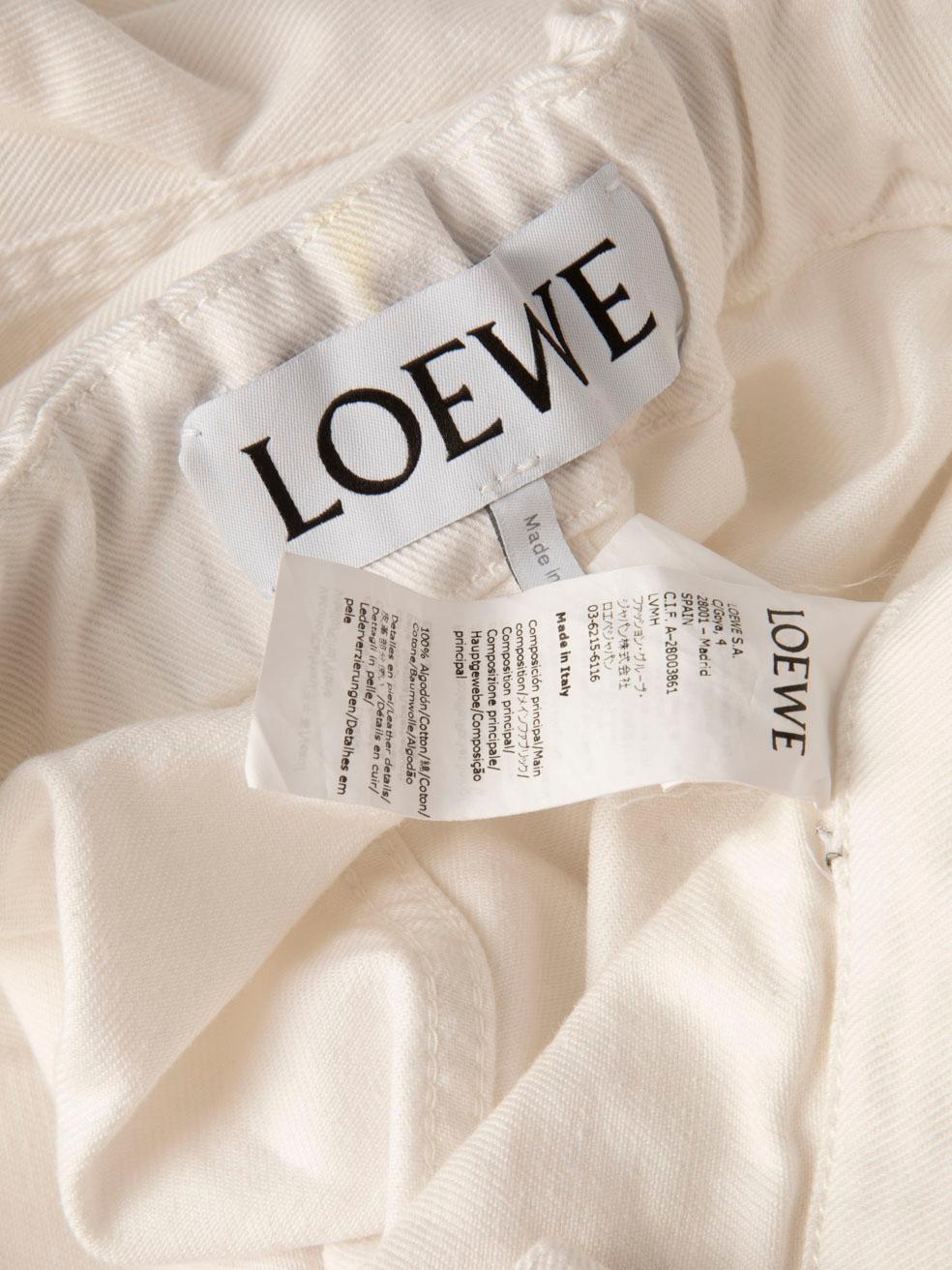 Pantaloni larghi con cintura in denim Loewe White Taglia L.L.A. 3