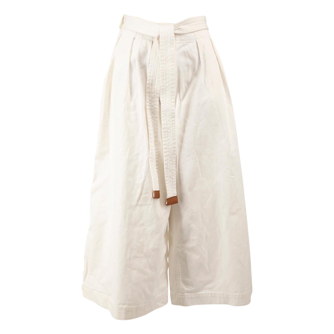 Pantaloni larghi con cintura in denim Loewe White Taglia L.L.A.