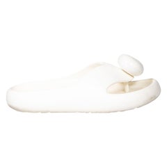 Used Loewe White Foam Thong Slide Sandals Size IT 39