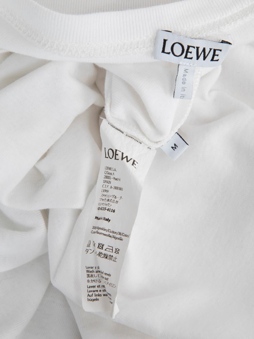 Women's Loewe White Graphic Print Long Sleeve Top Size M For Sale