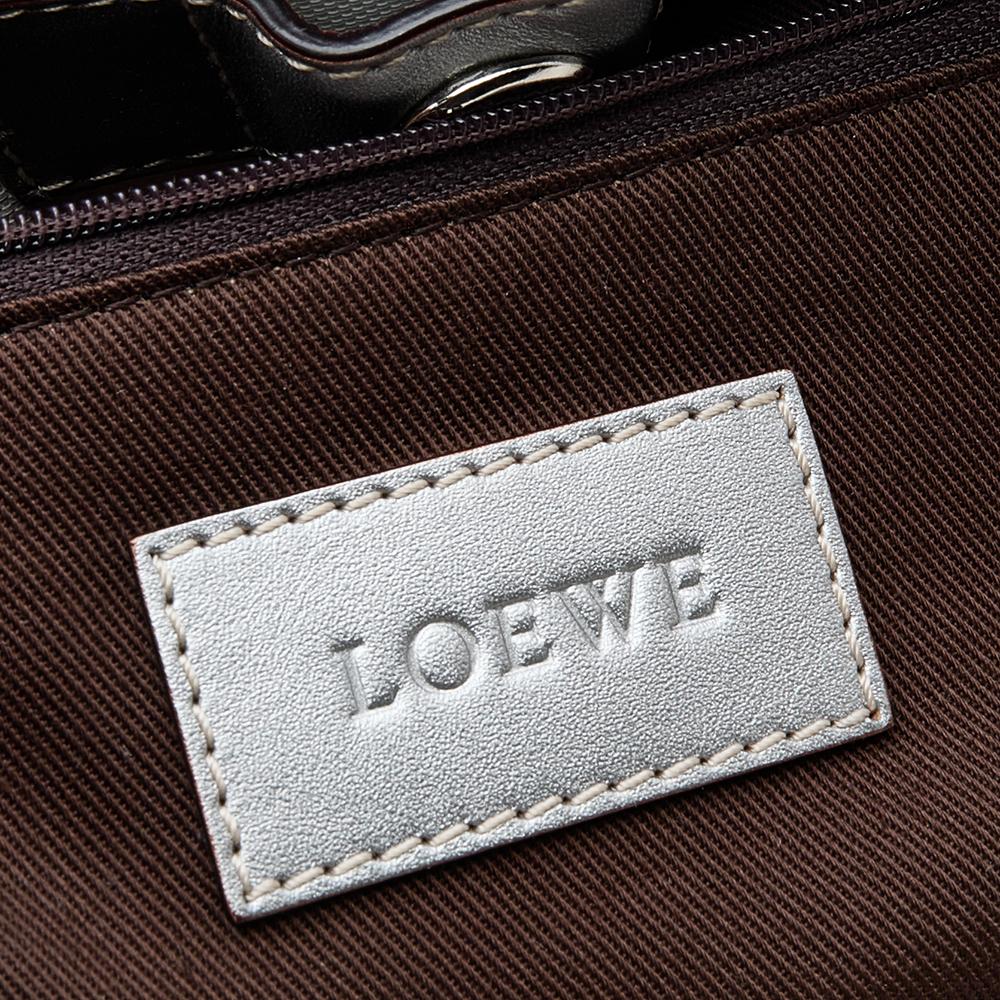 Loewe White/Grey Anagram PVC and Leather Tote 4