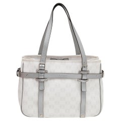Loewe White/Grey Anagram PVC and Leather Tote
