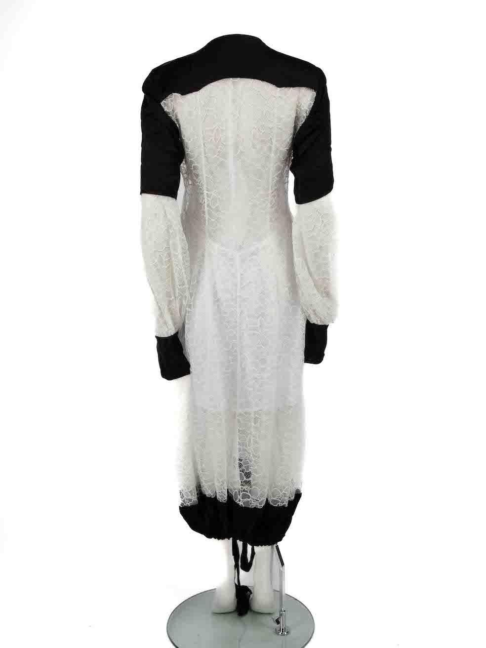 Loewe White Lace Layered Maxi Shirt Dress Size M In Excellent Condition For Sale In London, GB