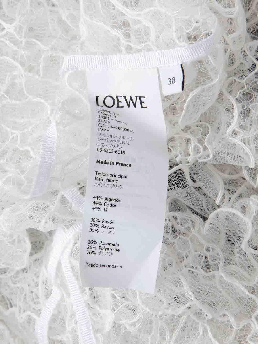 Women's Loewe White Lace Layered Maxi Shirt Dress Size M For Sale