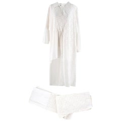 Loewe White Lace Panelled Shirt & Fisherman's Pants - Size US 2