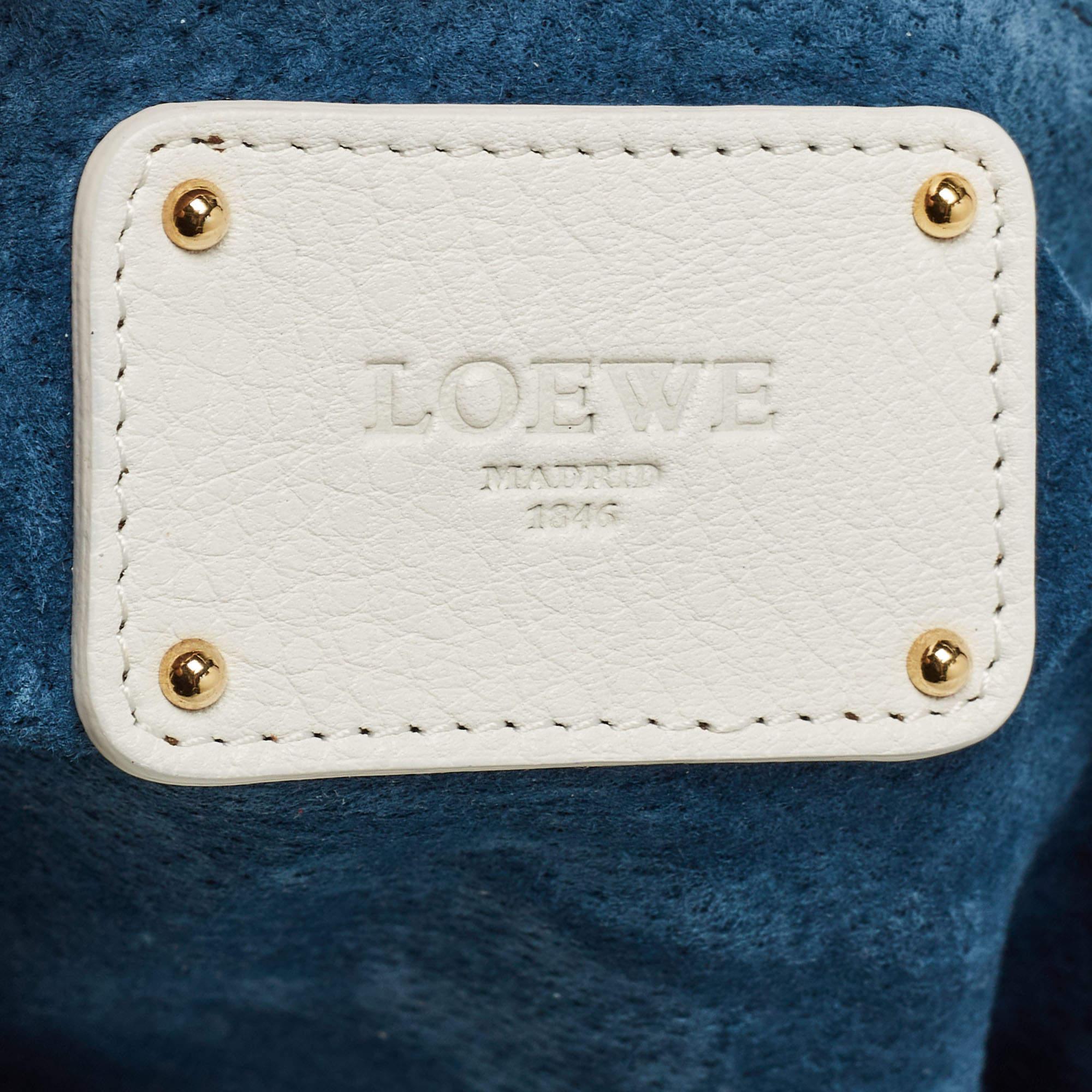 Loewe White Leather Calle Hobo 5
