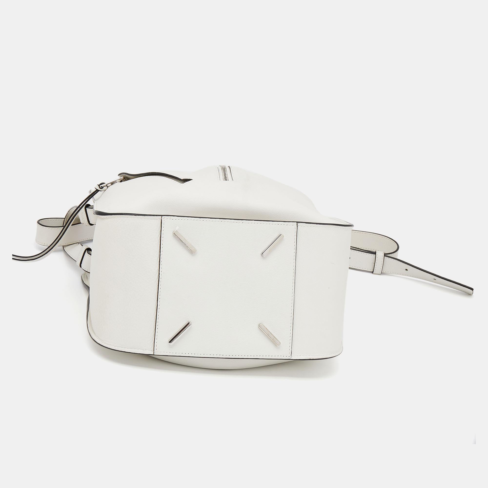 Women's Loewe White Leather Small Hammock Shoulder Bag
