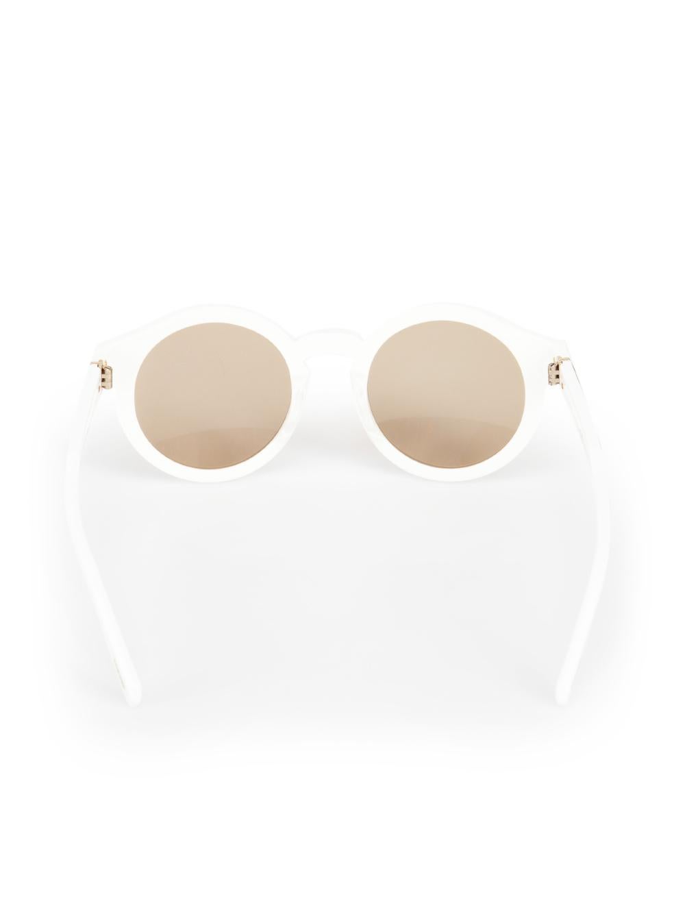 Women's Loewe White Leather Trim Round Sunglasses