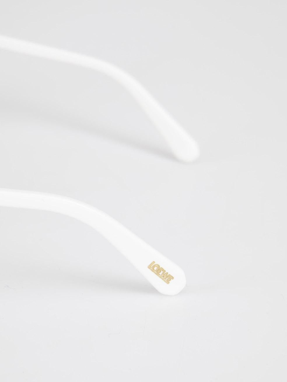 Loewe White Leather Trim Round Sunglasses 2