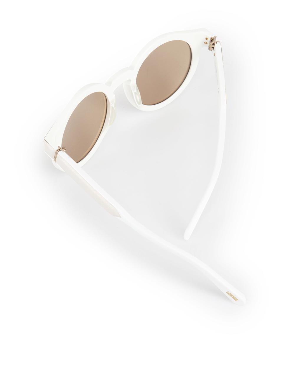 Loewe White Leather Trim Round Sunglasses 3