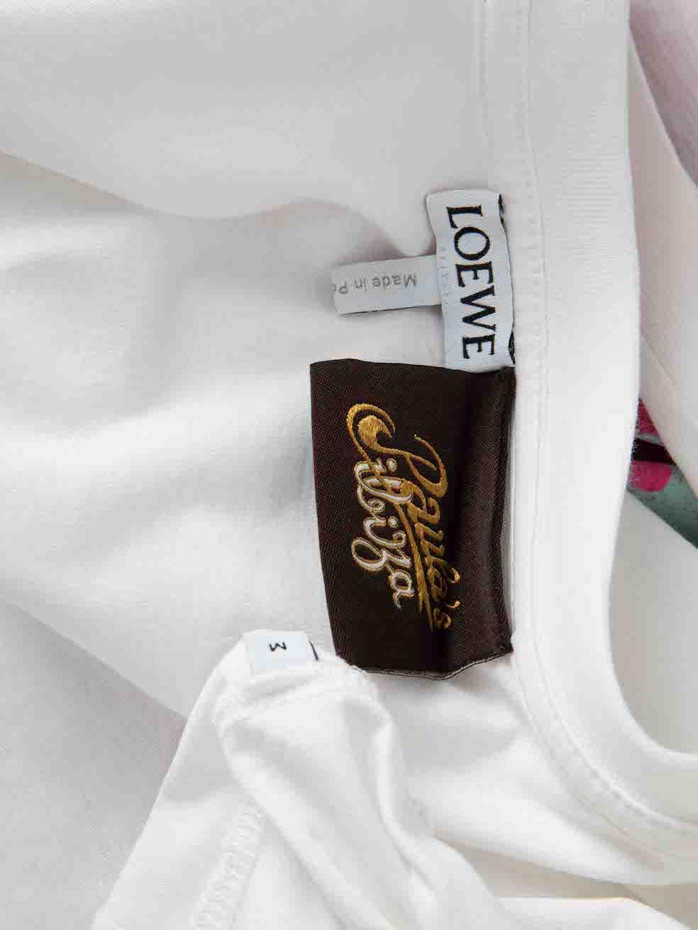 Loewe White Paula‚Äôs Ibiza Print Cropped T-Shirt Size M For Sale 1