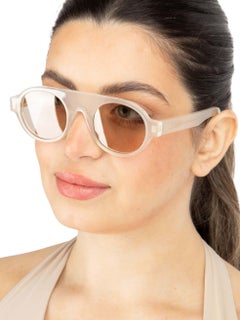 Loewe White Transparent Round Sunglasses
