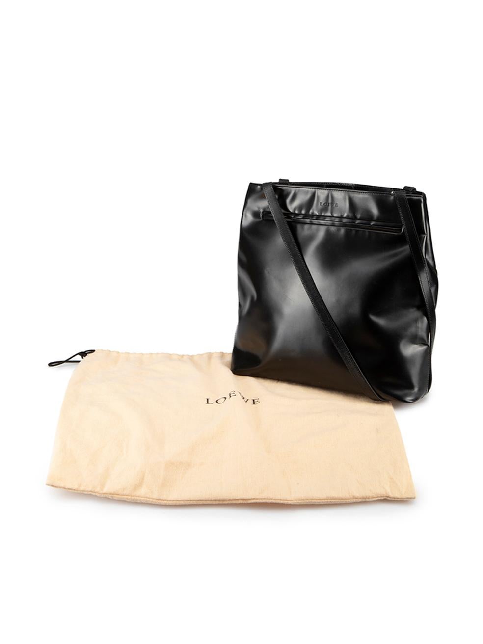 Loewe Women's Black Leather Top Handle Tote Bag For Sale 3