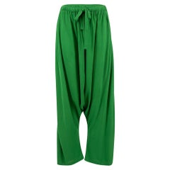 Pantalones caídos de tiro alto Loewe Verde Mujer