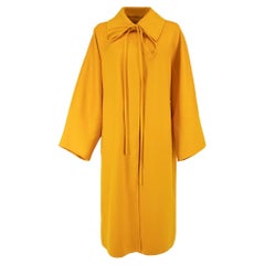 Used Loewe Women's Mustard Yellow Wool Long Coat