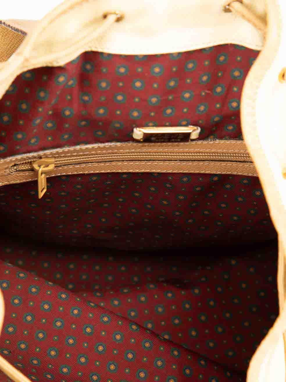 Loewe Women's Vintage Yellow Leather Drawstring Backpack 2