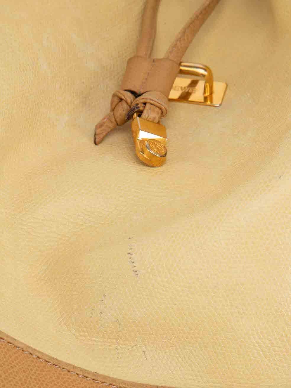 Loewe Women's Vintage Yellow Leather Drawstring Backpack 3