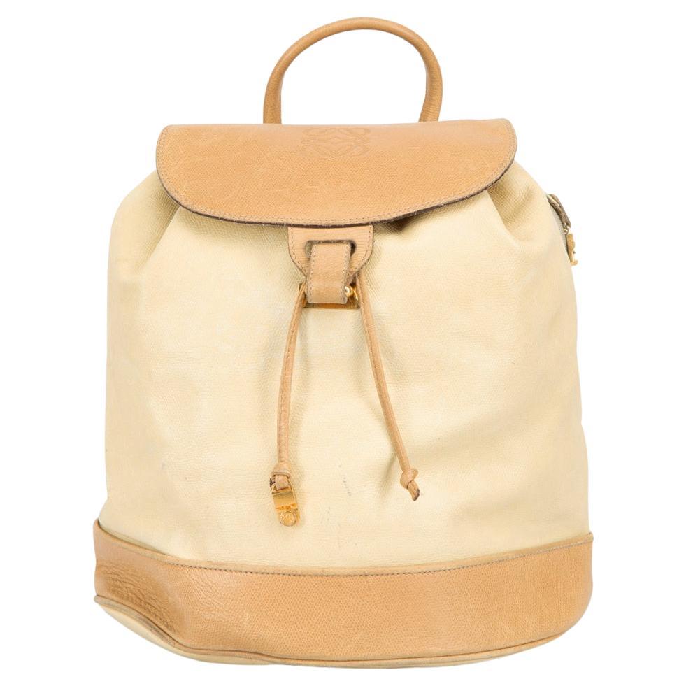 Loewe Women's Vintage Yellow Leather Drawstring Backpack