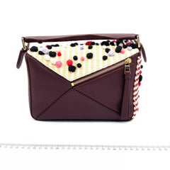Loewe x Albers Puzzle Small Multicolor Woven Wool and Leather with Pompoms