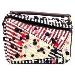 Loewe x Albers Puzzle Small Multicolor Woven Wool and Leather with Pompoms