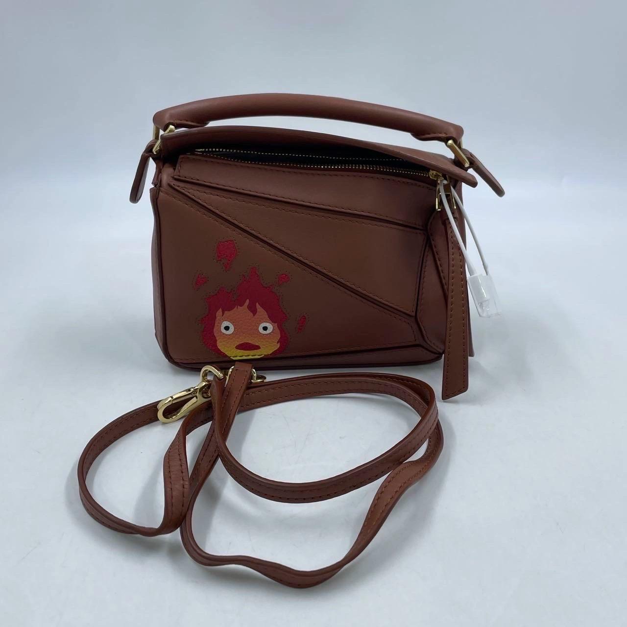 Loewe x Howl's Moving Castle Studio Ghibli Puzzle Calcifer Mini Tan Brown For Sale 3