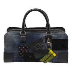 Loewe x Junya Watanabe patchwork Amazona 35 en denim et daim multicolore